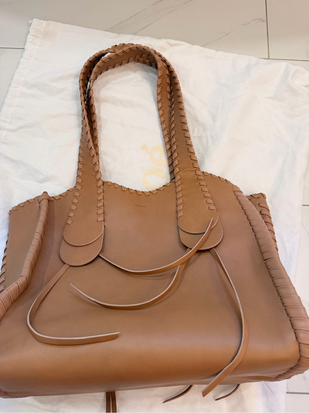 Chloé Mony Medium Light Tan Leather Tote - Picture 7 of 16